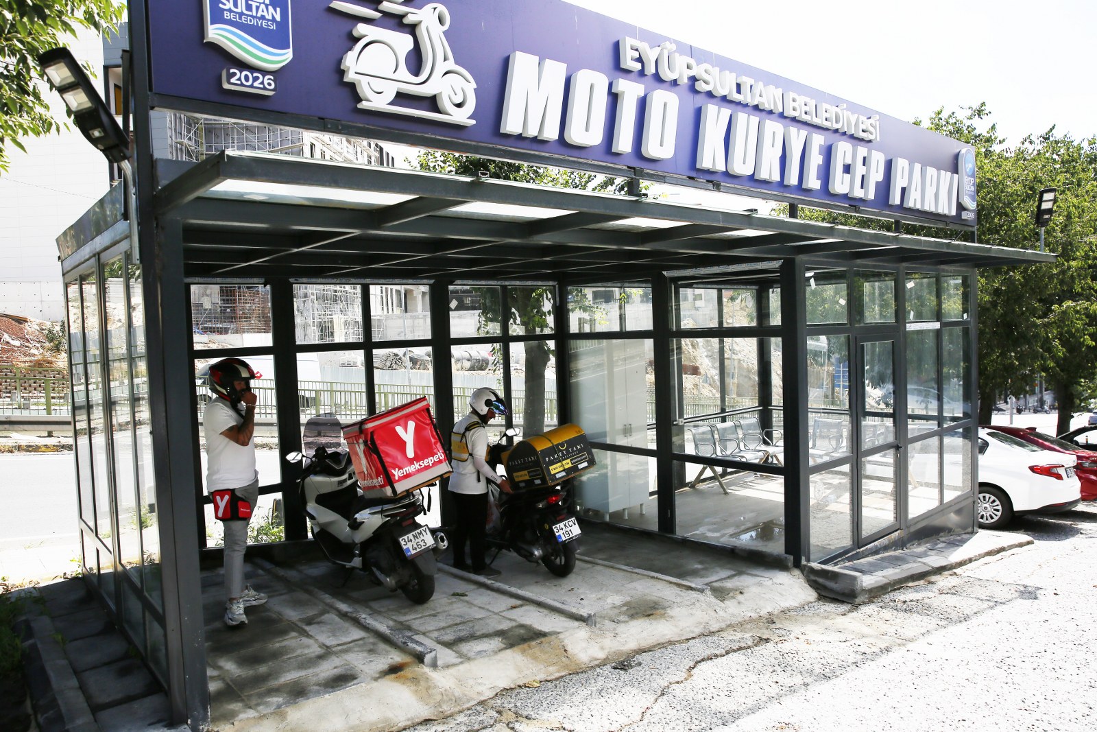 Eyüpsultan'da motokuryelere güvenli mola noktası
