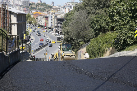 Emniyettepe Necati Molder Caddesi'nde asfalt çalışması
