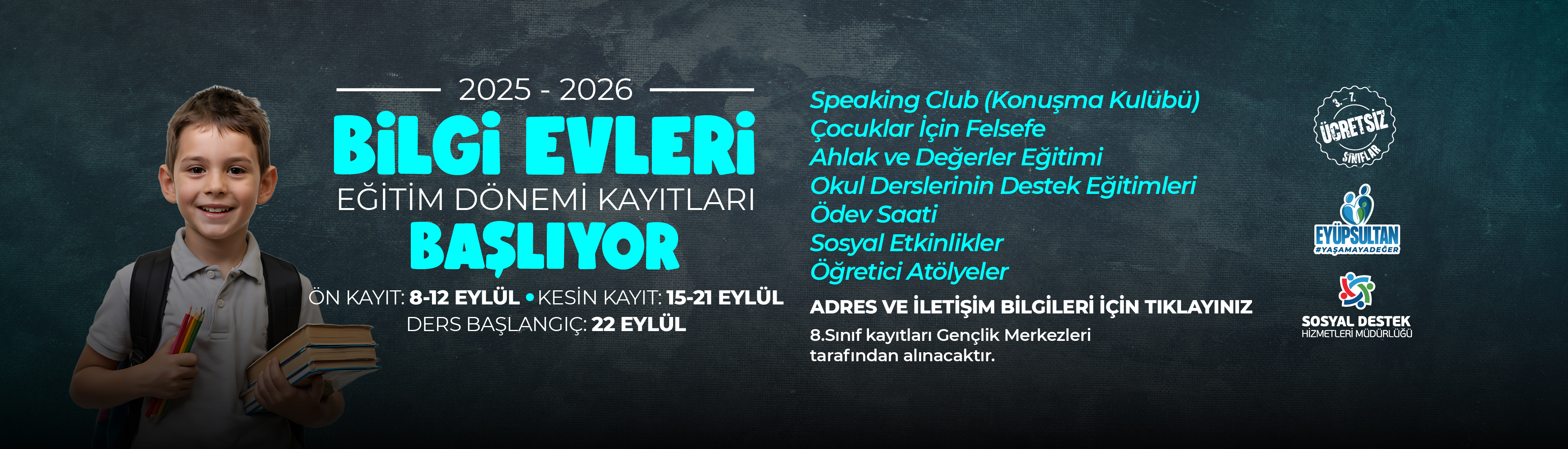 2025-2026 Bilgi Evleri Eğitim Dönemi Kayıtları Başlıyor
