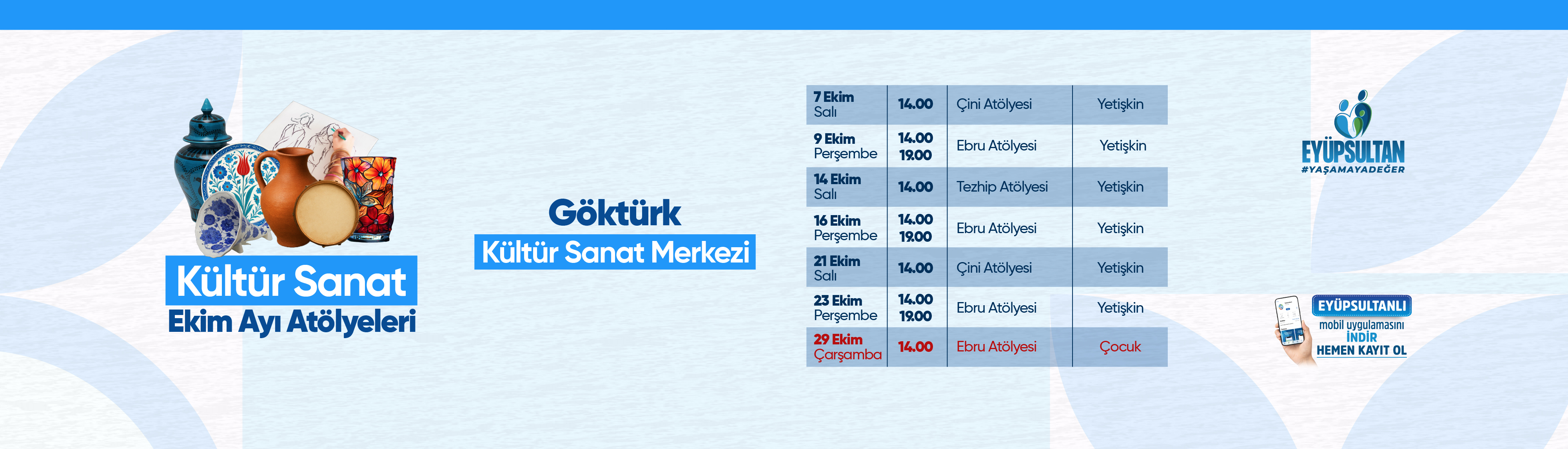 Kültür Sanat Ekim Ayı Atölyeleri