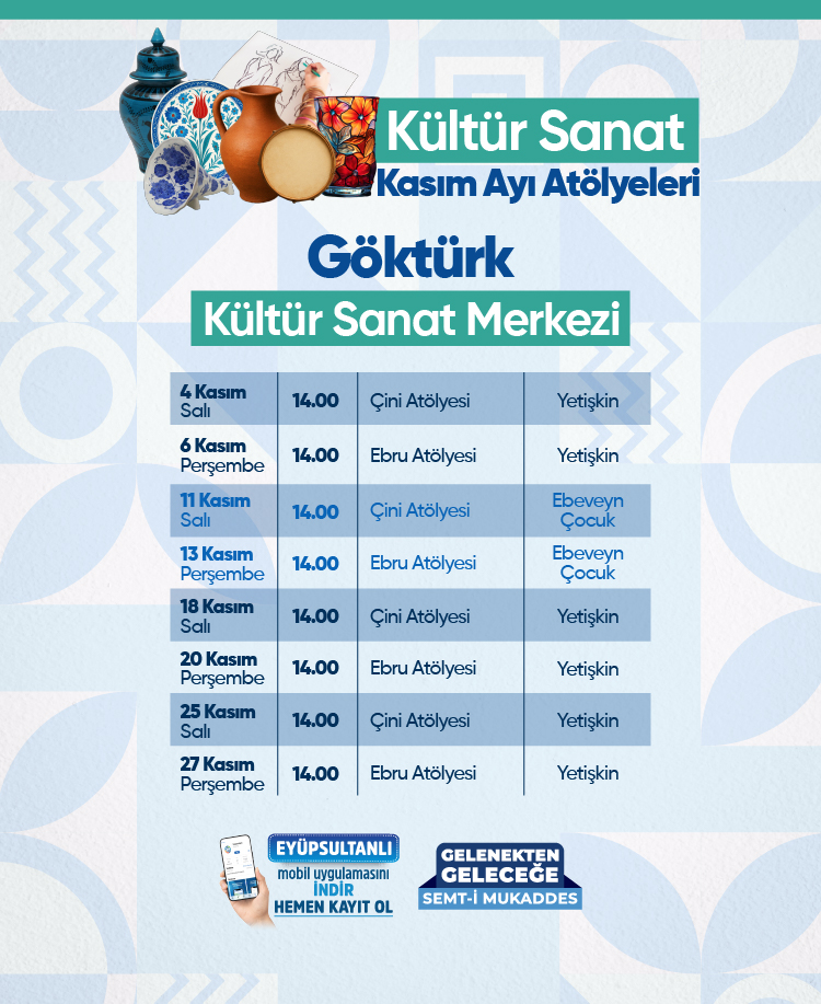 Kültür Sanat Kasım Ayı Atölyeleri