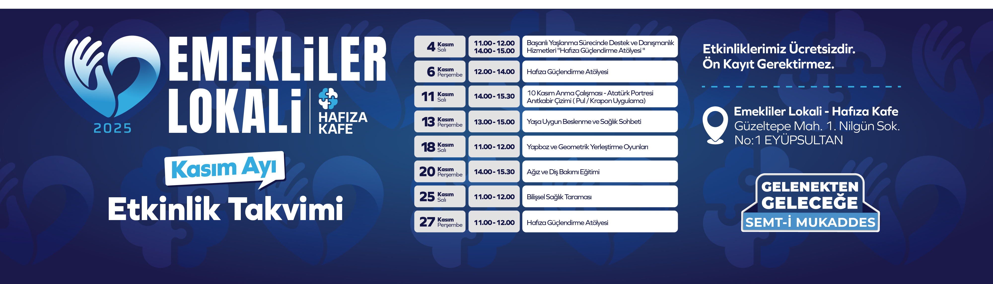 Kasım ayında Emekliler Lokalimizde dopdolu bir program sizi bekliyor!