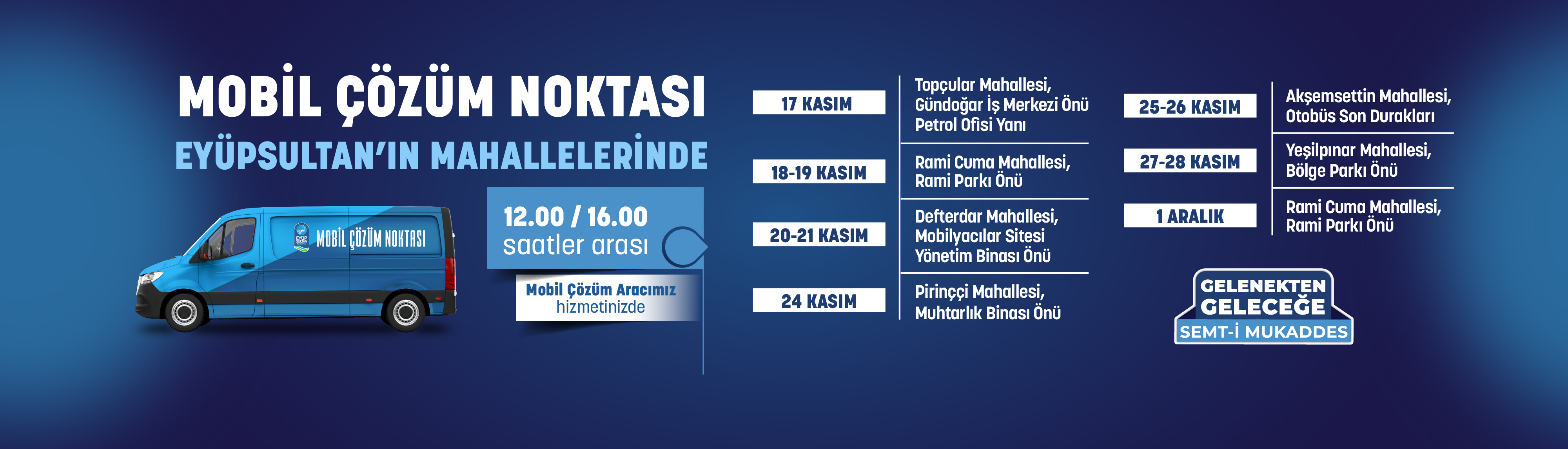 Mobil Çözüm Noktası Eyüpsultan'ın Mahallelerinde