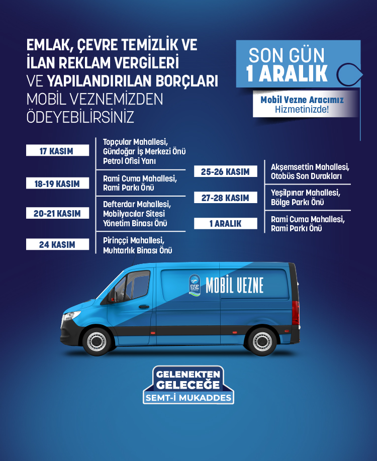 Mobil Vezne Aracımız Hizmetinizde