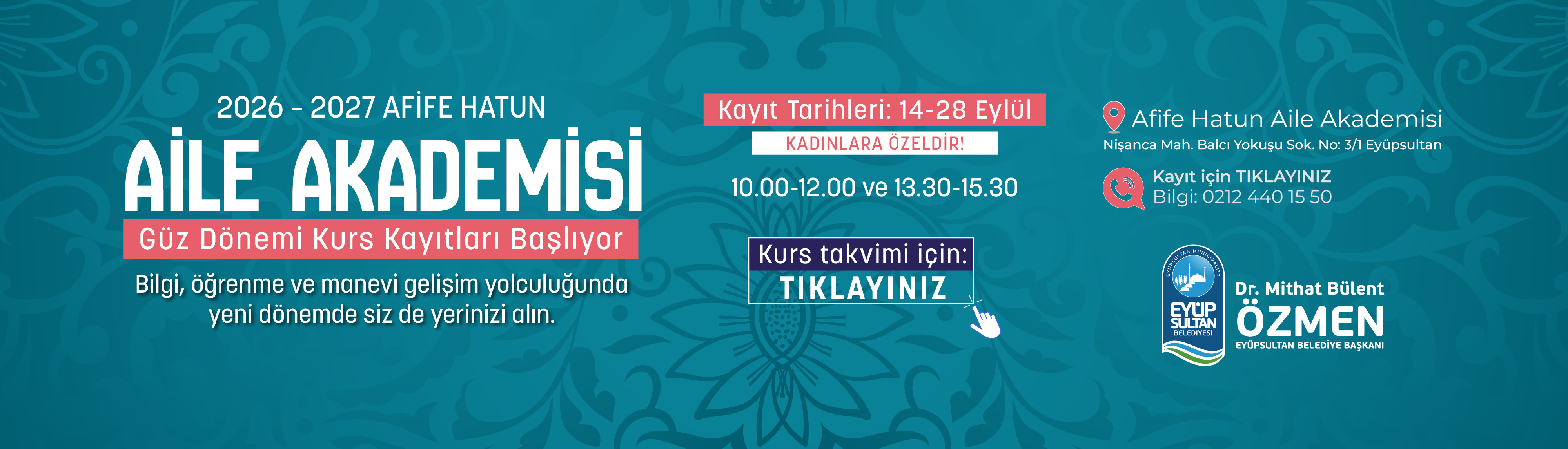 Afife Hatun Aile Akademisi – 2026-2027 Güz Dönemi Kurs Kayıtları
