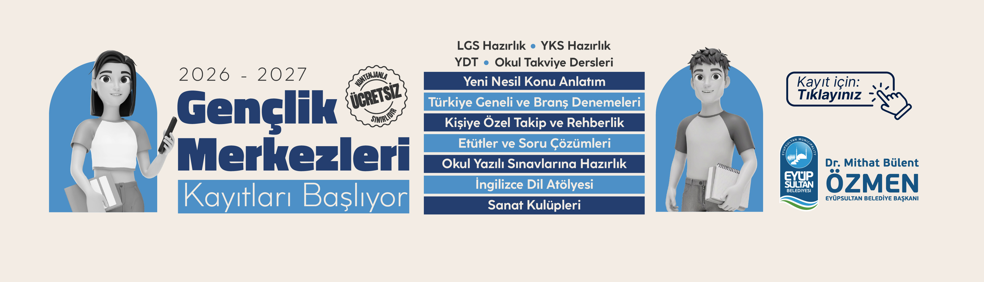 GENÇLİK MERKEZLERİ 2026-2027 EĞİTİM DÖNEMİ KAYITLARI BAŞLIYOR