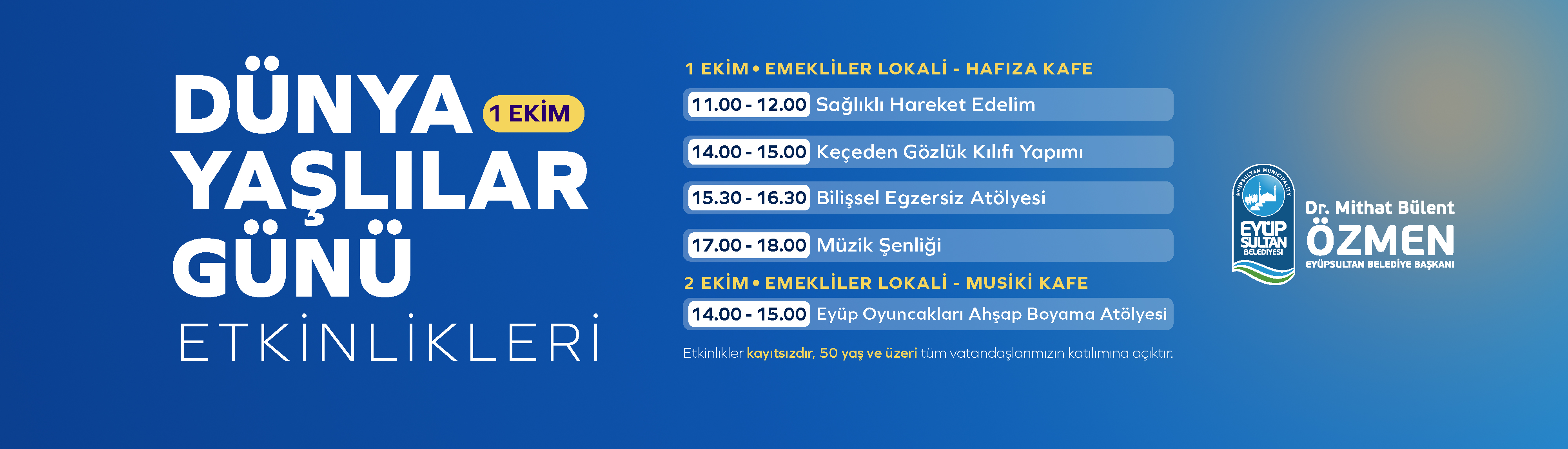 1 Ekim Dünya Yaşlılar Günü Programları