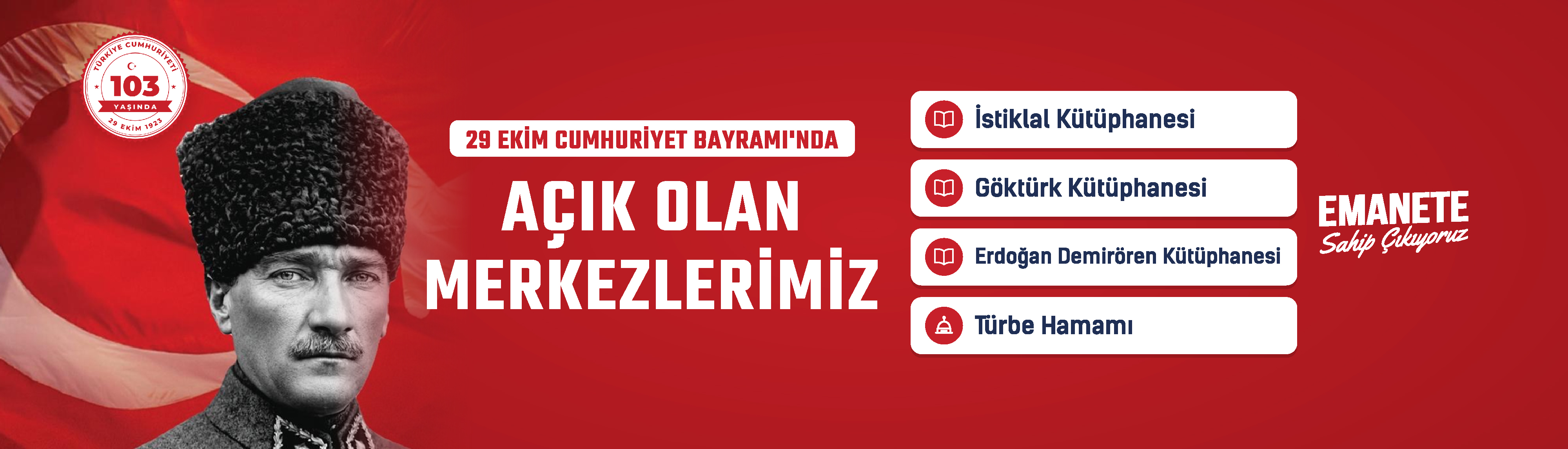 29 Ekim Cumhuriyet Bayramı'nda Açık Olan Kurumlar