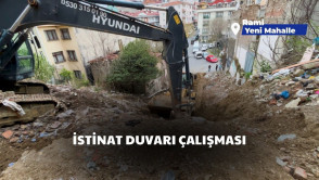  Rami Yeni Mahalle'de istinat duvarı çalışması gerçekleştirdik